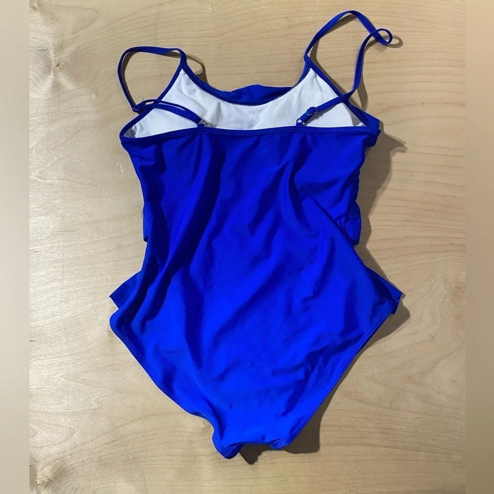 Blue Ruffled Swimsuit Large (OX)
